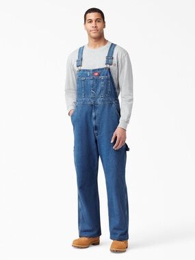 Dickies Denim Bib Overalls 34x34 Indigo Workwear Carpenter NWT Men’s
